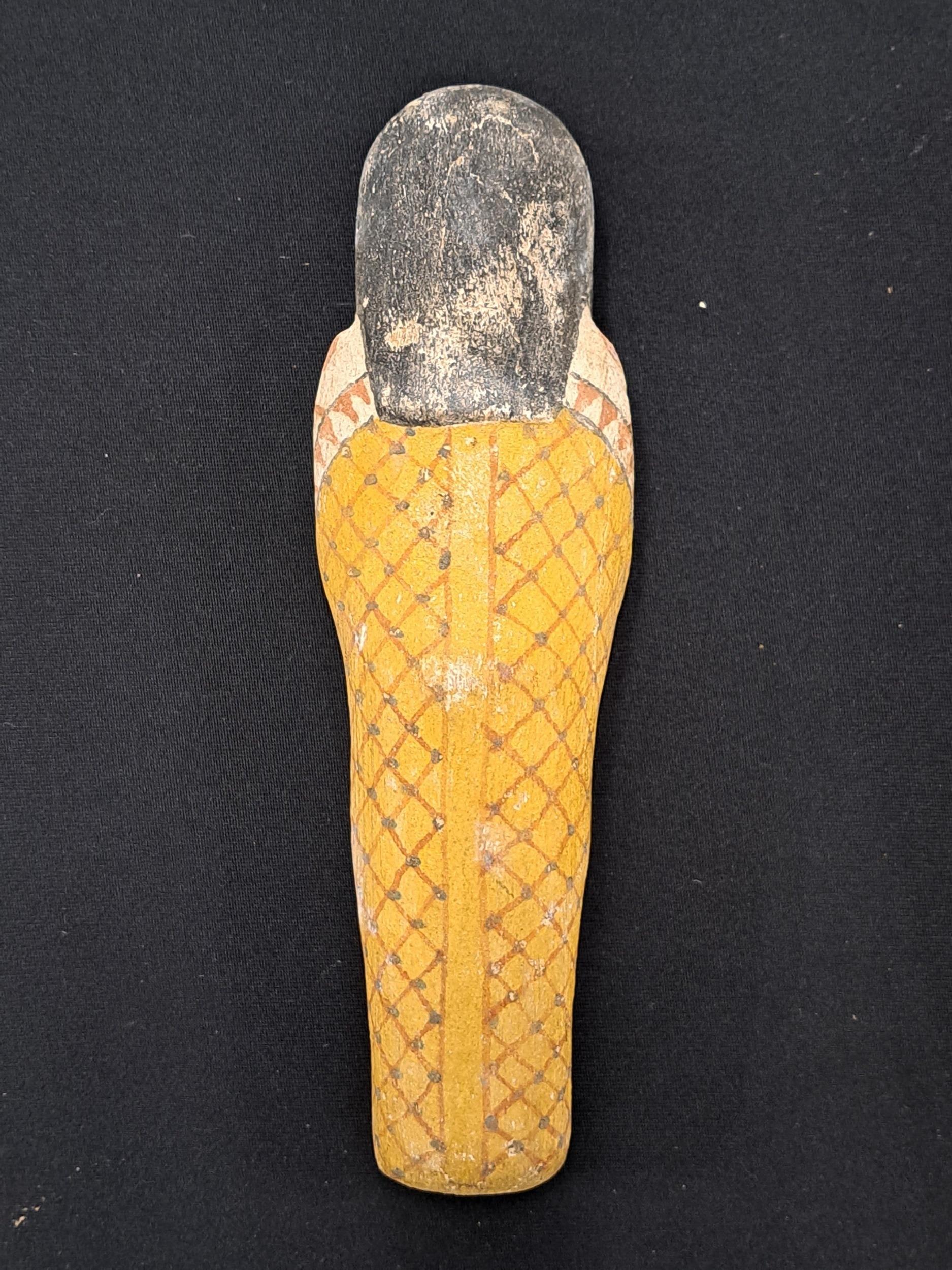 Ancient Egyptian Polychromed Ushabti New Kingdom, Ramesside Dynasty 1292-1185 BC For Sale 7