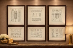 Ancient Egyptian Reliefs & Hieroglyphs, Denon Voyage Egypt, 6 Engravings 1802