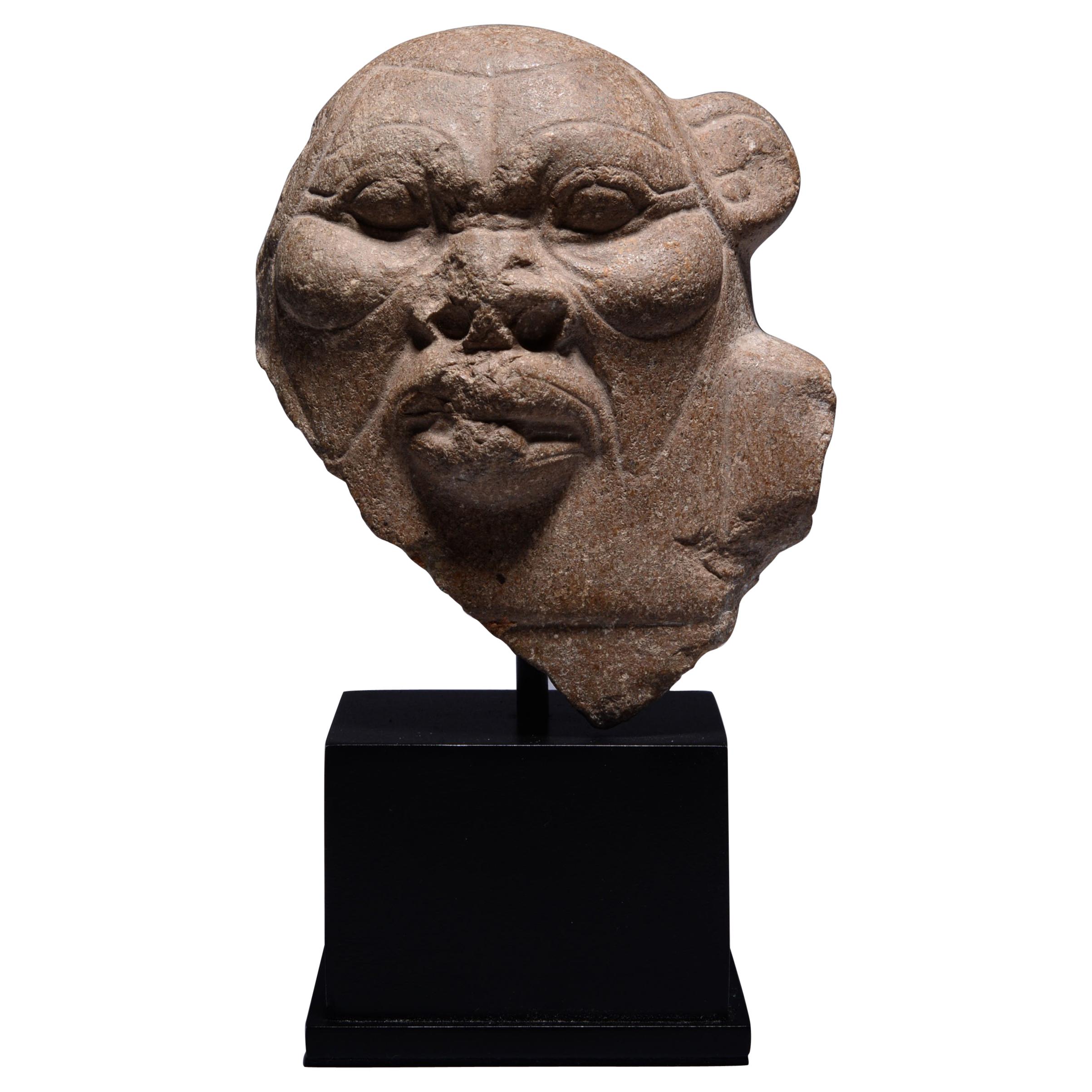 Ancient Egyptian Stone Bust of Bes, 332 BC