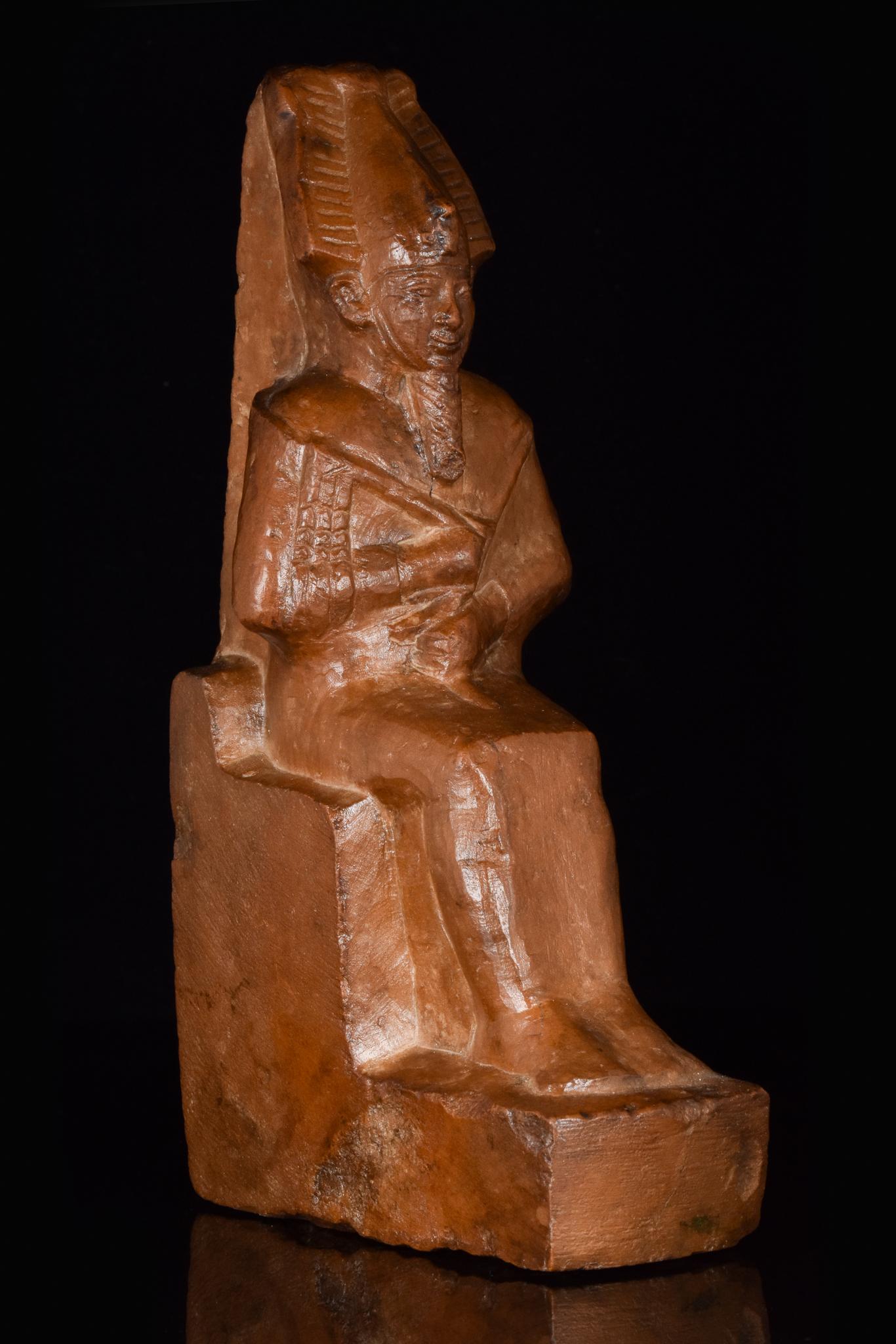 Carved Ancient Egyptian Stone Figure of the God Osiris