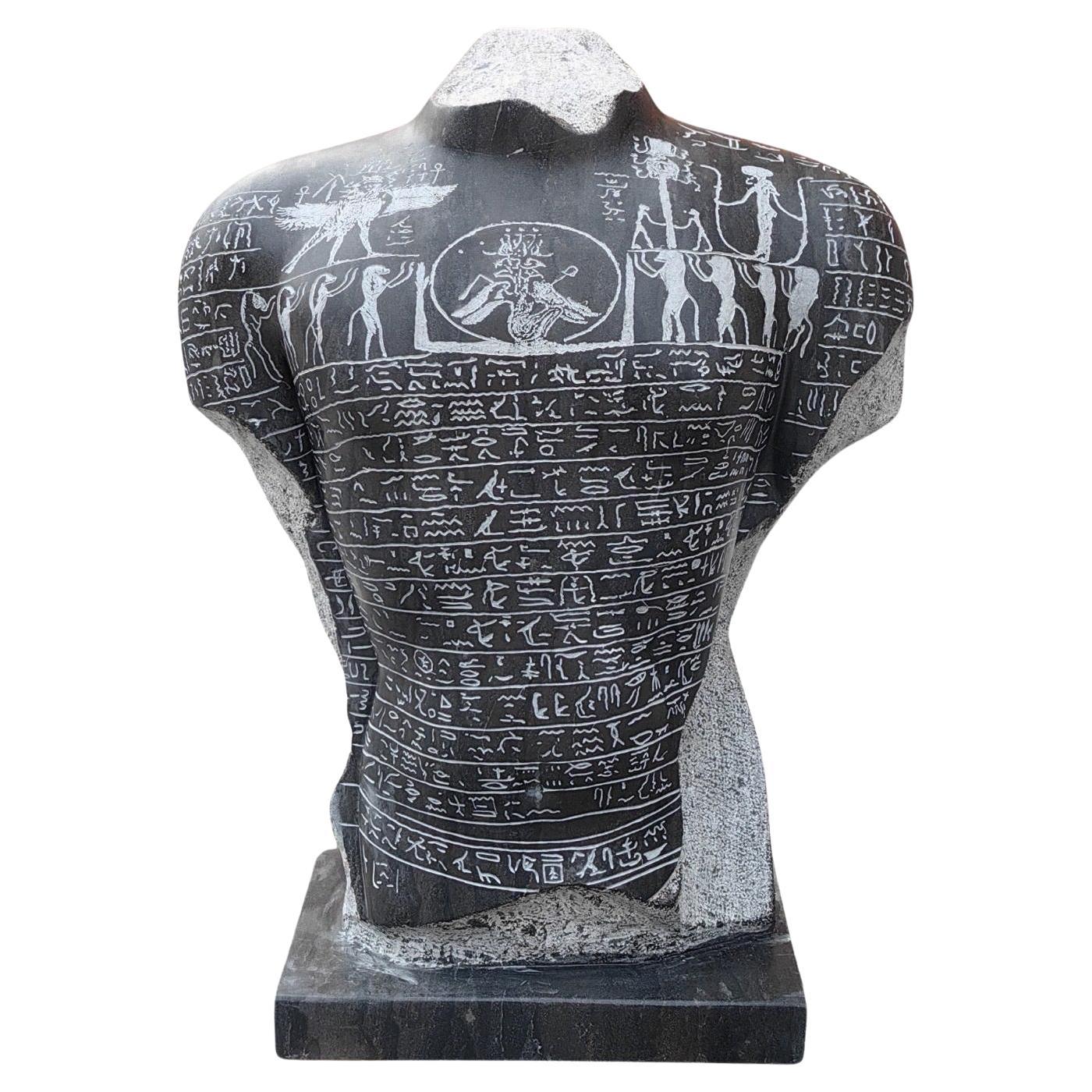 Ancient Egyptian Style Marble Hand-Carved Bust, 20th Century  For Sale