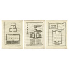 Planos de Templos del Antiguo Egipto - Edfu, Erment, Esna y Tebas, c.1776 Grabados