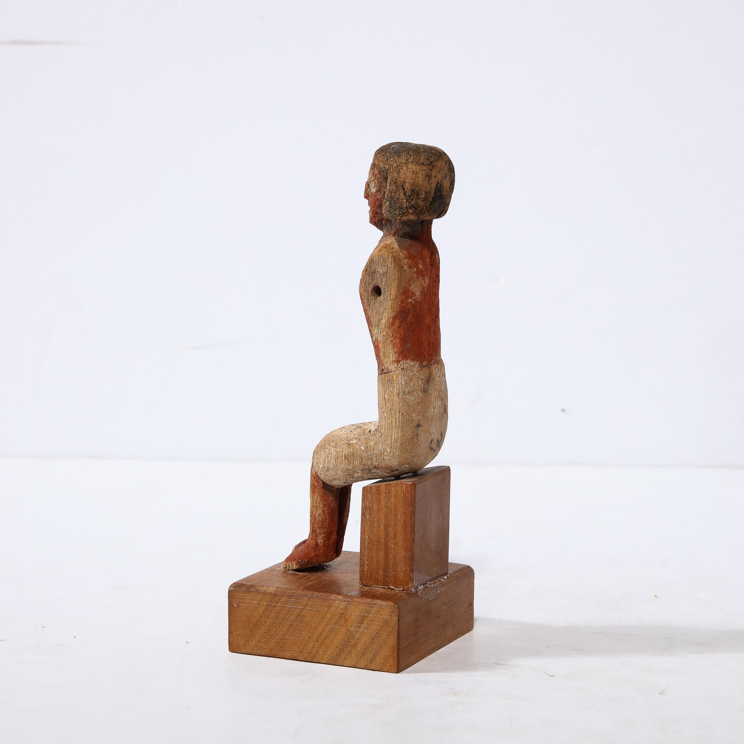 Ancient Egyptian Tomb Oarsman in Painted Wood 3