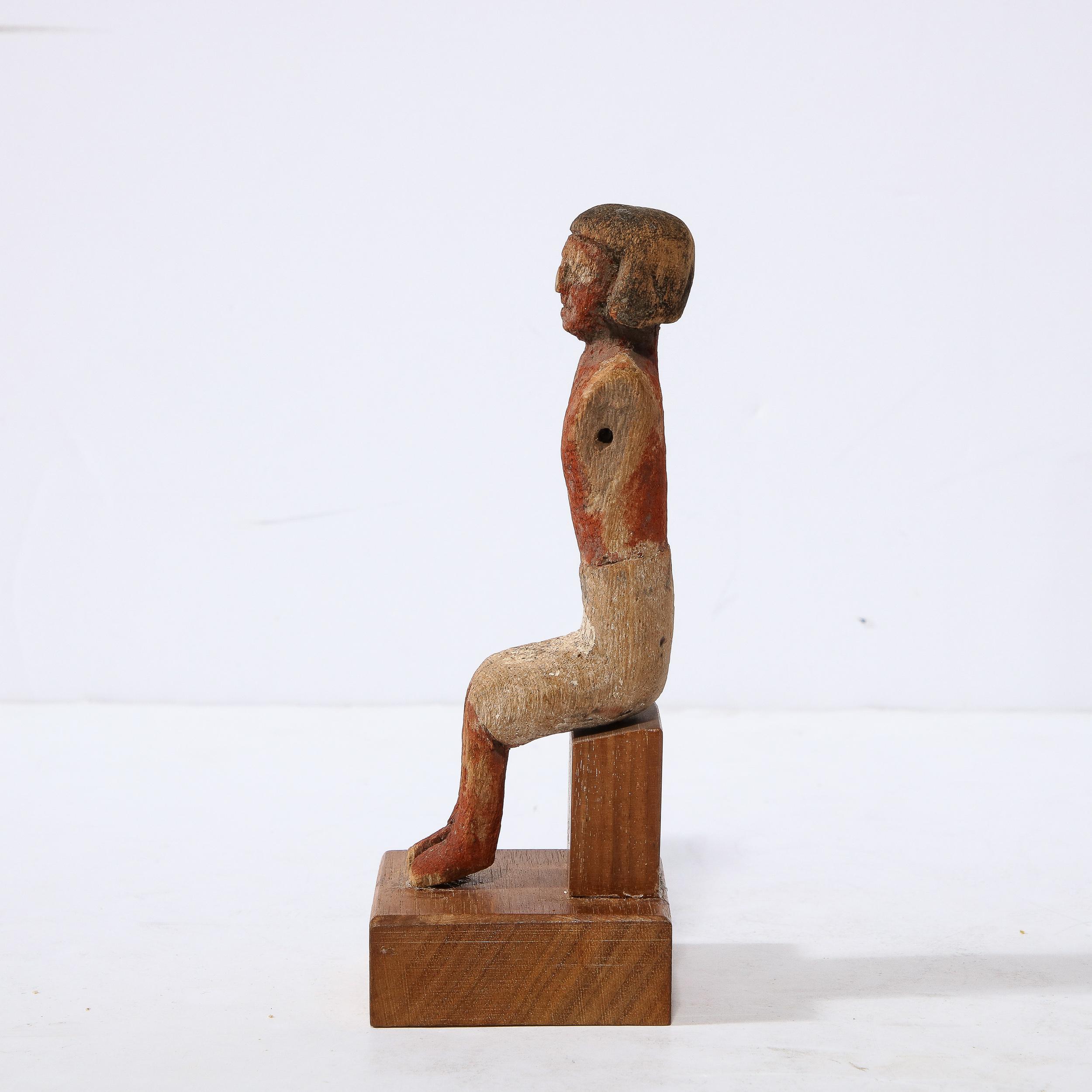 Ancient Egyptian Tomb Oarsman in Painted Wood 4