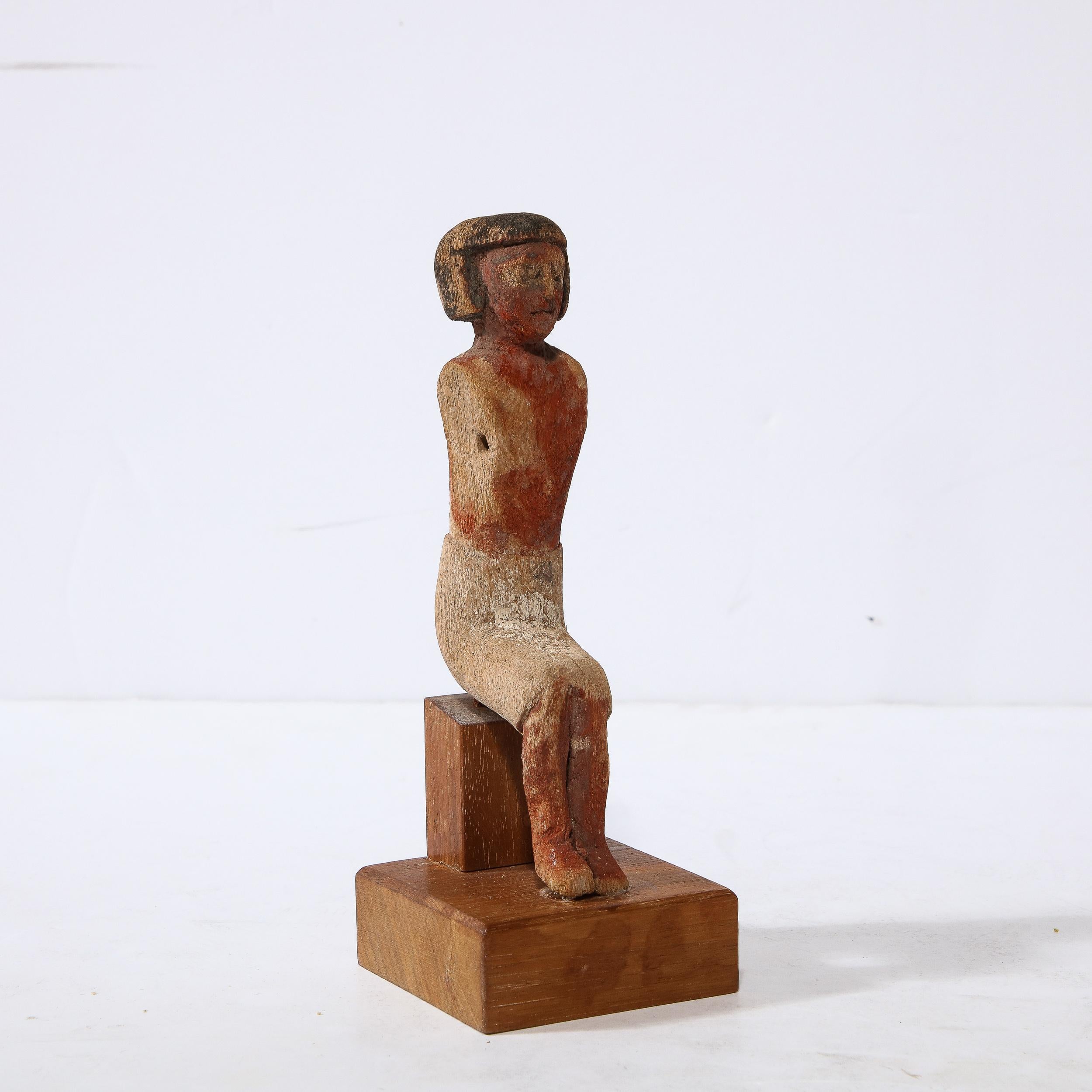 Ancient Egyptian Tomb Oarsman in Painted Wood 9