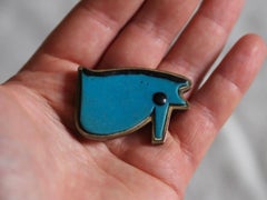 Ancient Egyptian Wedjat Eye (Eye of Horus) in a Silver Mount