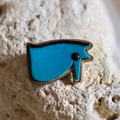 Ancient Egyptian Wedjat Eye (Eye of Horus) in a Silver Mount