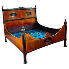 Antique Ancient Empire Period Bed, Large and Completely Original