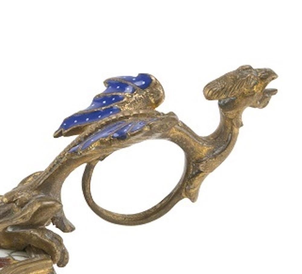 Ancient Enamel Candlestick by Alphonse Giroux, France, Late 19th Century In Good Condition In Roma, IT