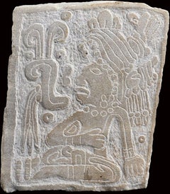 Ancient Engraven Stone Slab Olmec-Style, Mexico