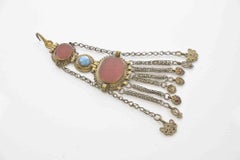 Broche ethnique ancienne de style afghan ouzbek, 19e siècle