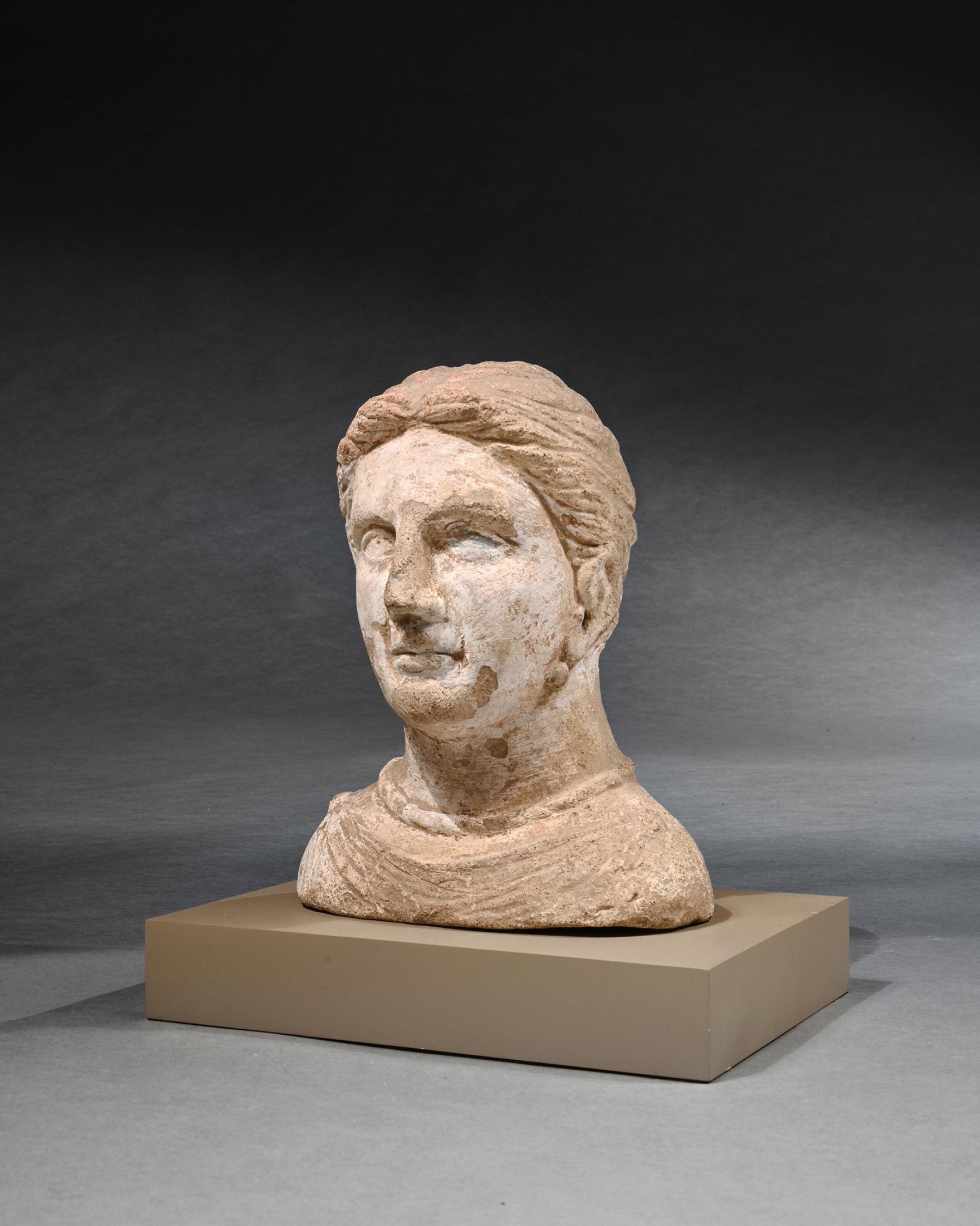 Italian Ancient Etruscan Votive Female Bust 4th Century Bc