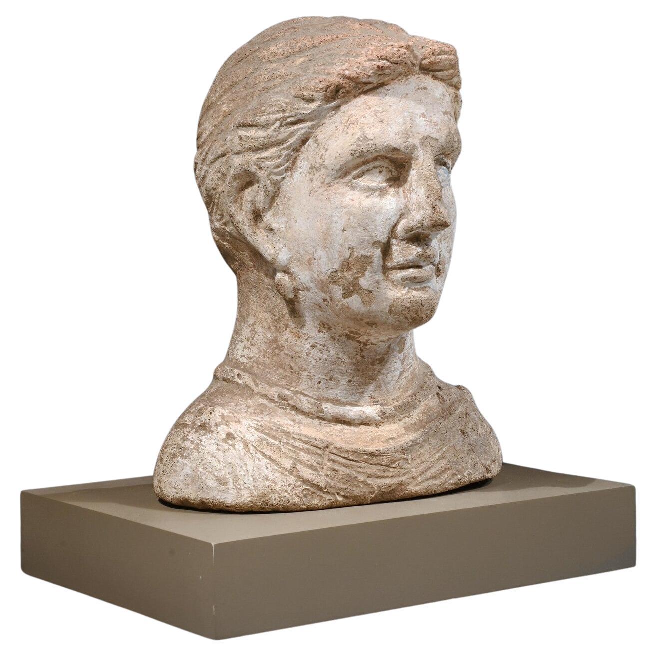 Ancient Etruscan Votive Female Bust 4th Century Bc