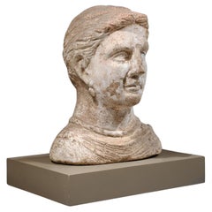 Antique Ancient Etruscan Votive Female Bust 4th Century Bc