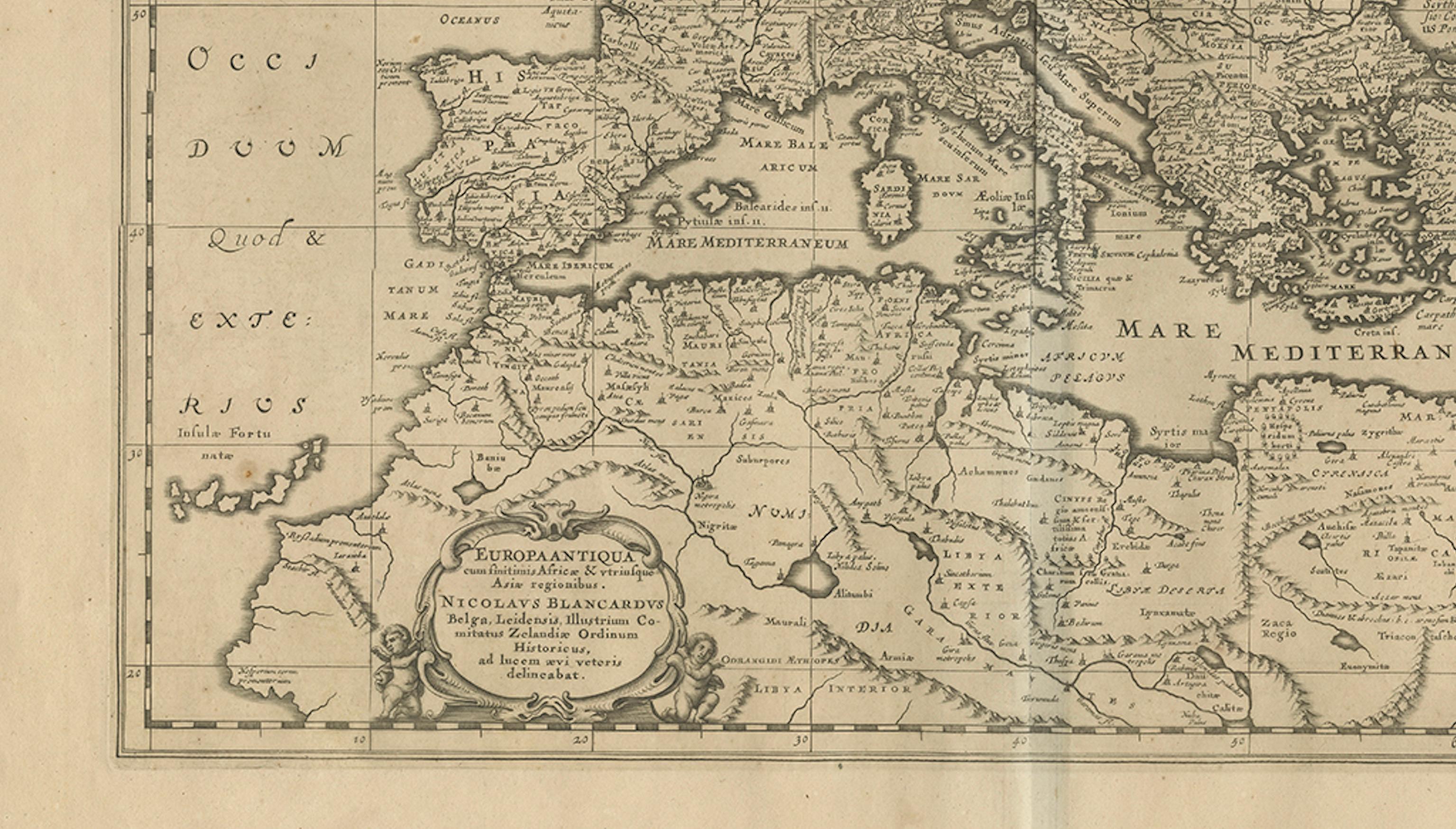 Ancient Europe Map 1652, Europa Antiqua – Nicolas Blancardus, Roman World