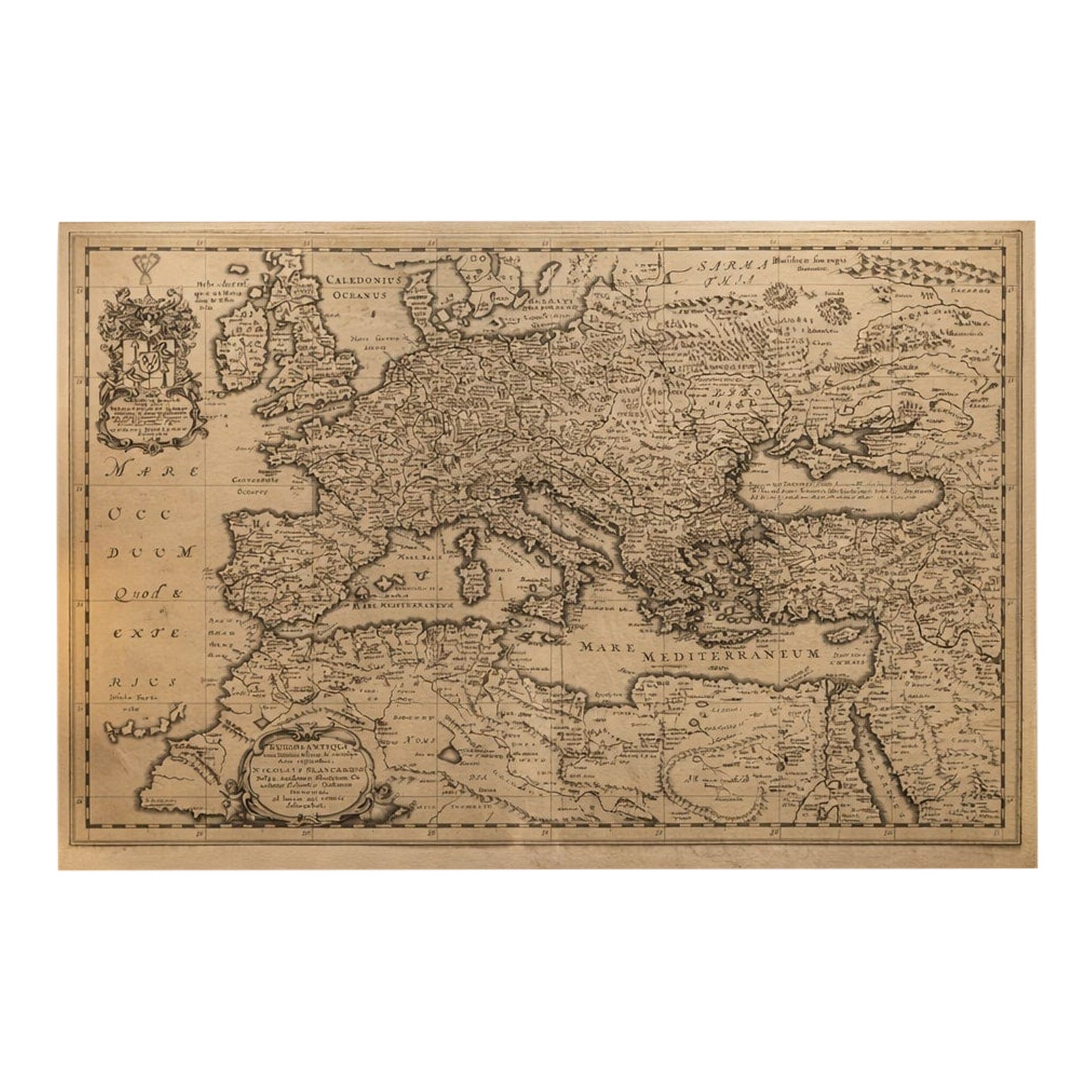 Carte de l
Europe ancienne 1652, Europa Antiqua - Nicolas Blancardus, Monde romain en vente