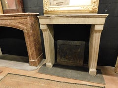 Ancient Fireplace Mantel in Beige Burgundy Stone, 19th Century, France