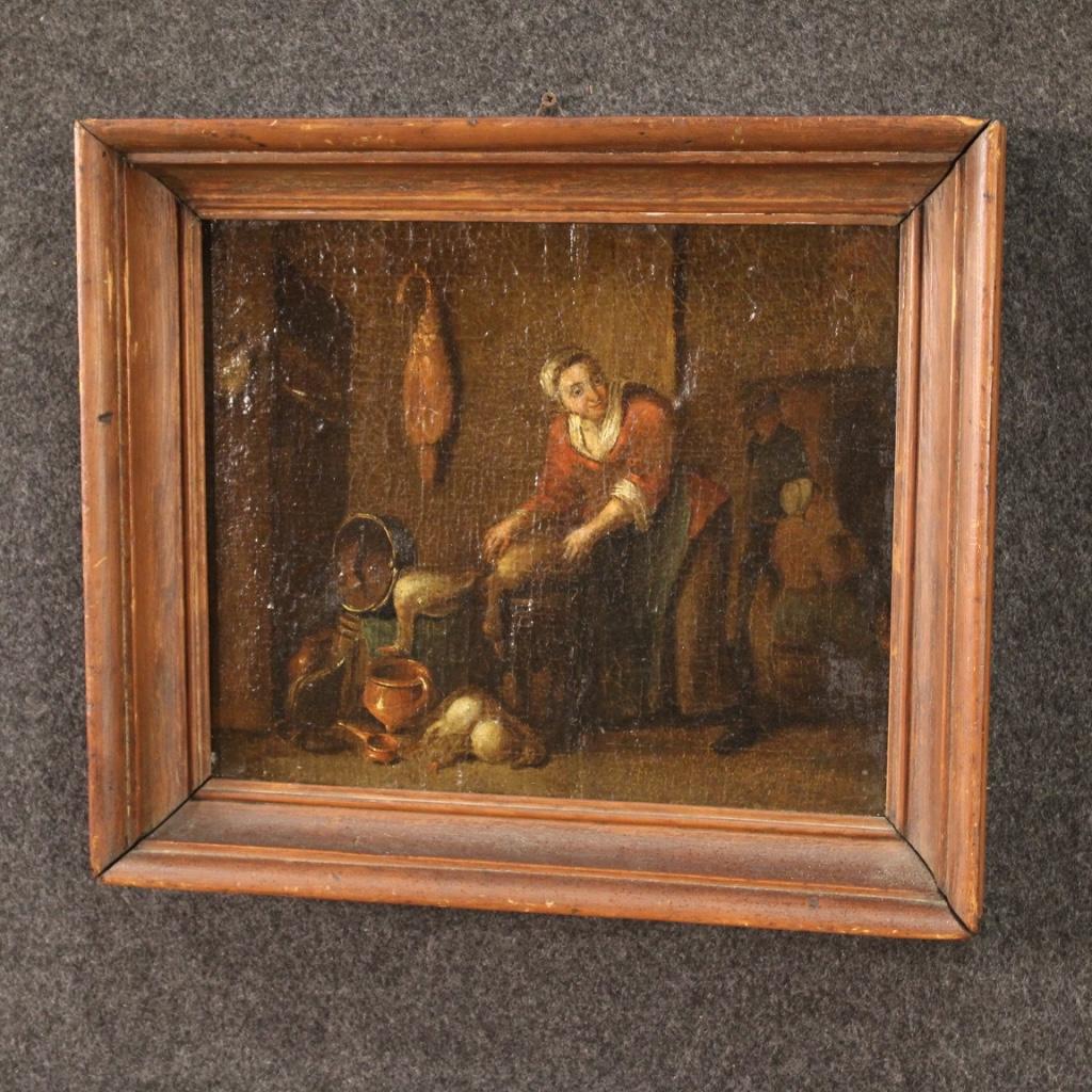 Ancient Flemish Painting from the 17th Century In Good Condition For Sale In London, GB