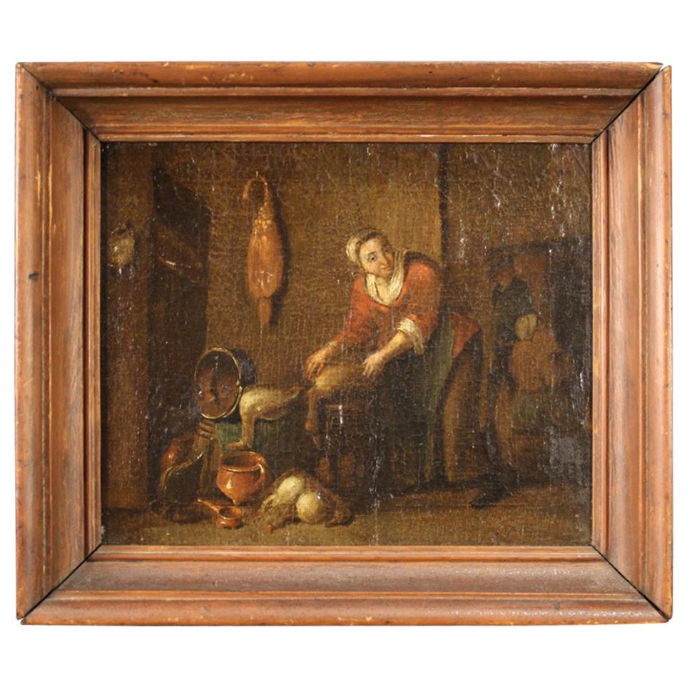 Ancient Flemish Painting from the 17th Century For Sale
