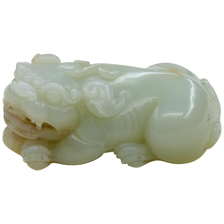 Antique Foo Dog in Jade China Mid19th Century For Sale at 1stDibs