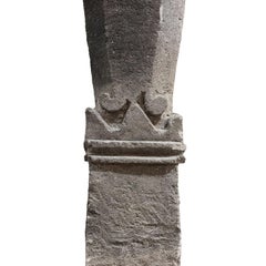 Ancient French Stone Architectural Relic on Custom Iron Stand