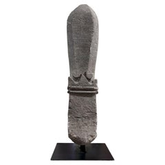 Ancient French Stone Architectural Relic on Custom Iron Stand