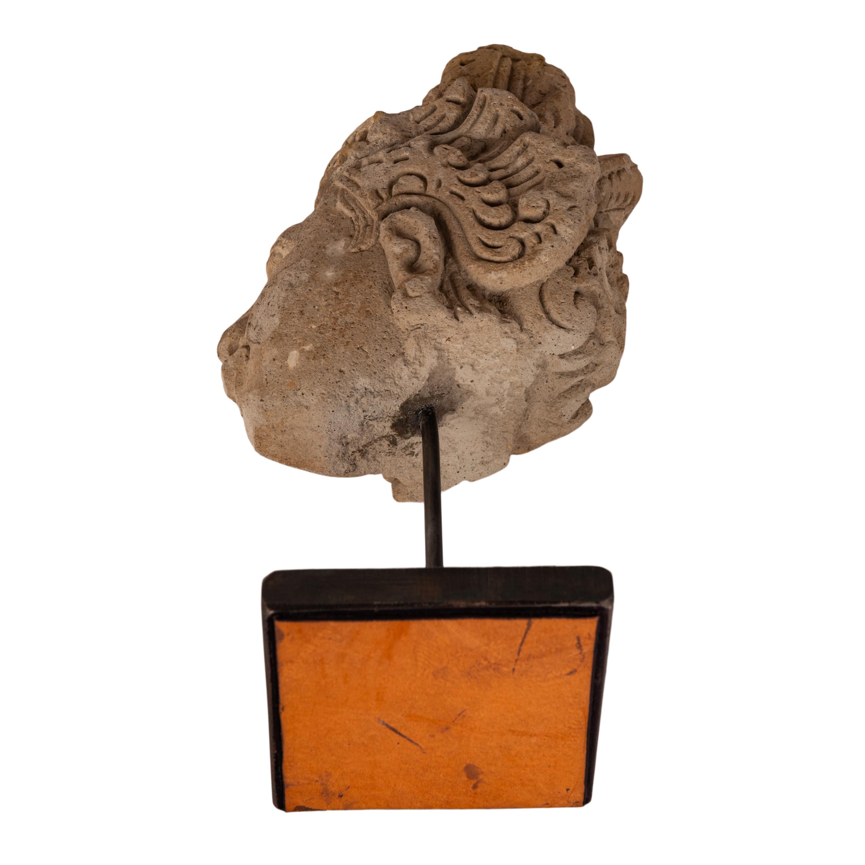 Ancient Gandharan Carved Stucco Greco Buddhist Bodhisattva Head Bust 400-500 CE For Sale 4