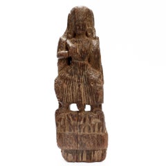 Ancient Gandharan Carved Wood Bodhisattva