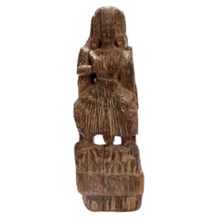 Ancient Gandharan Carved Wood Bodhisattva