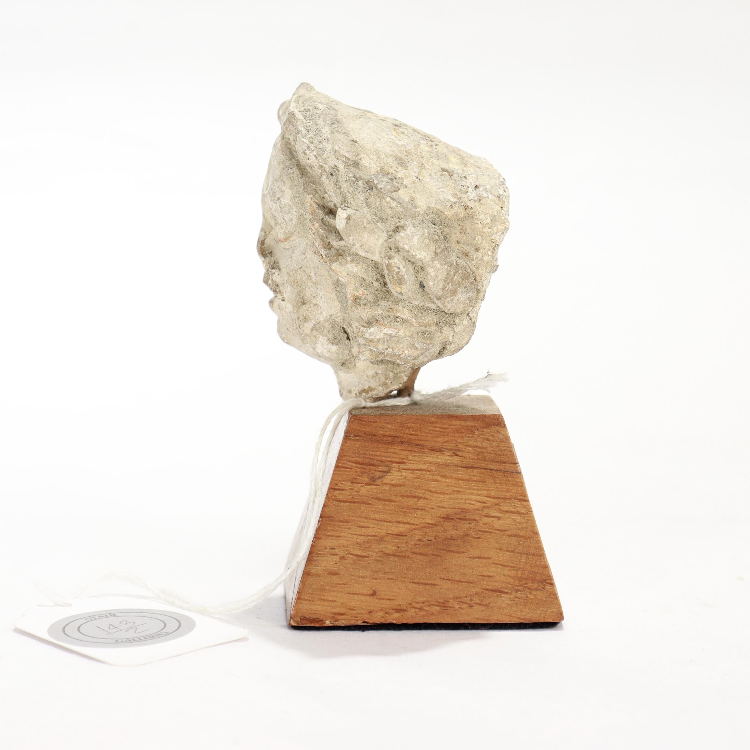 18th Century and Earlier Ancient Gandharan Miniature Stucco Bust of a Man, ca. 5th Century For Sale
