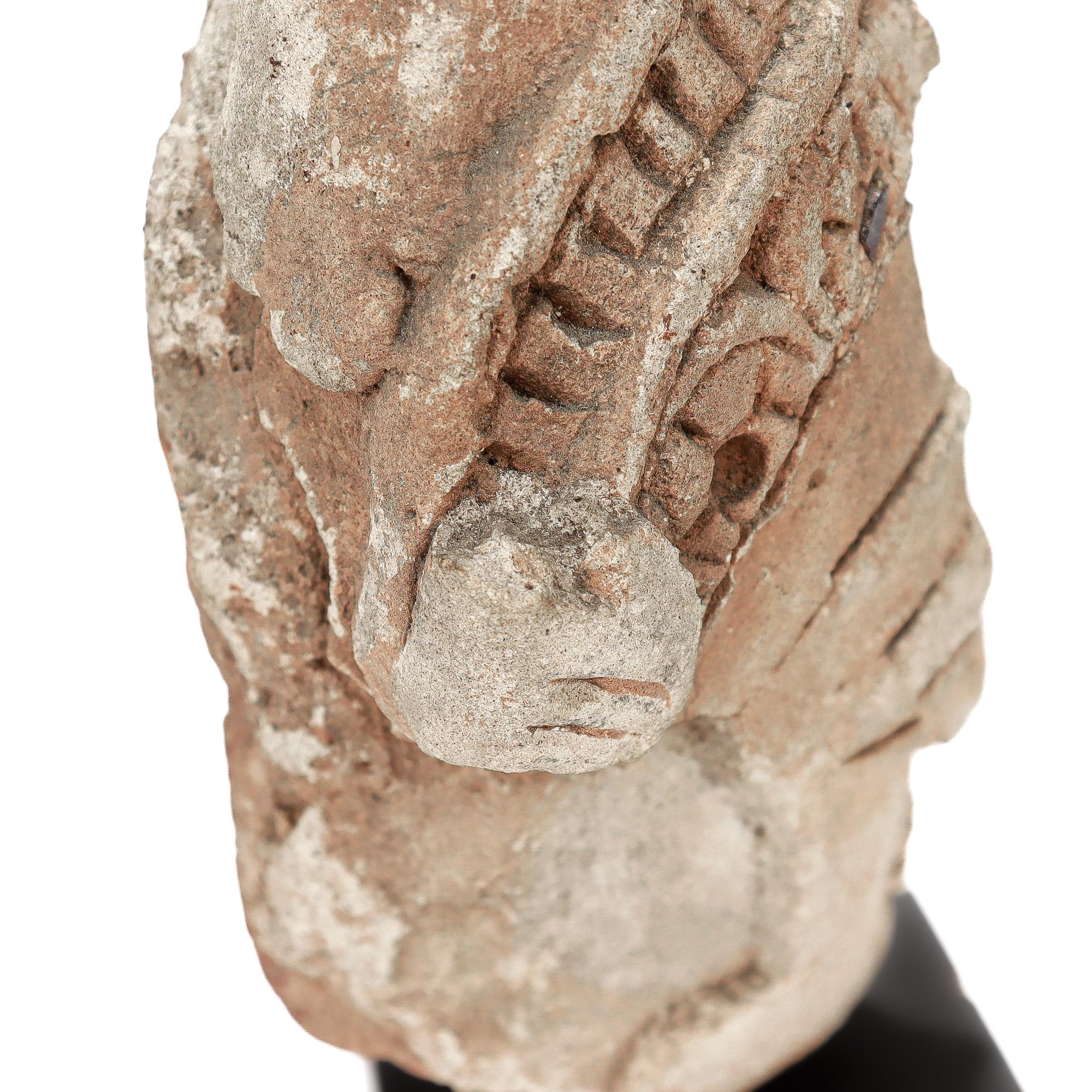 Ancient Gandharan Stucco on Terracotta Figural Buddha/Bodhisattva Bust For Sale 6