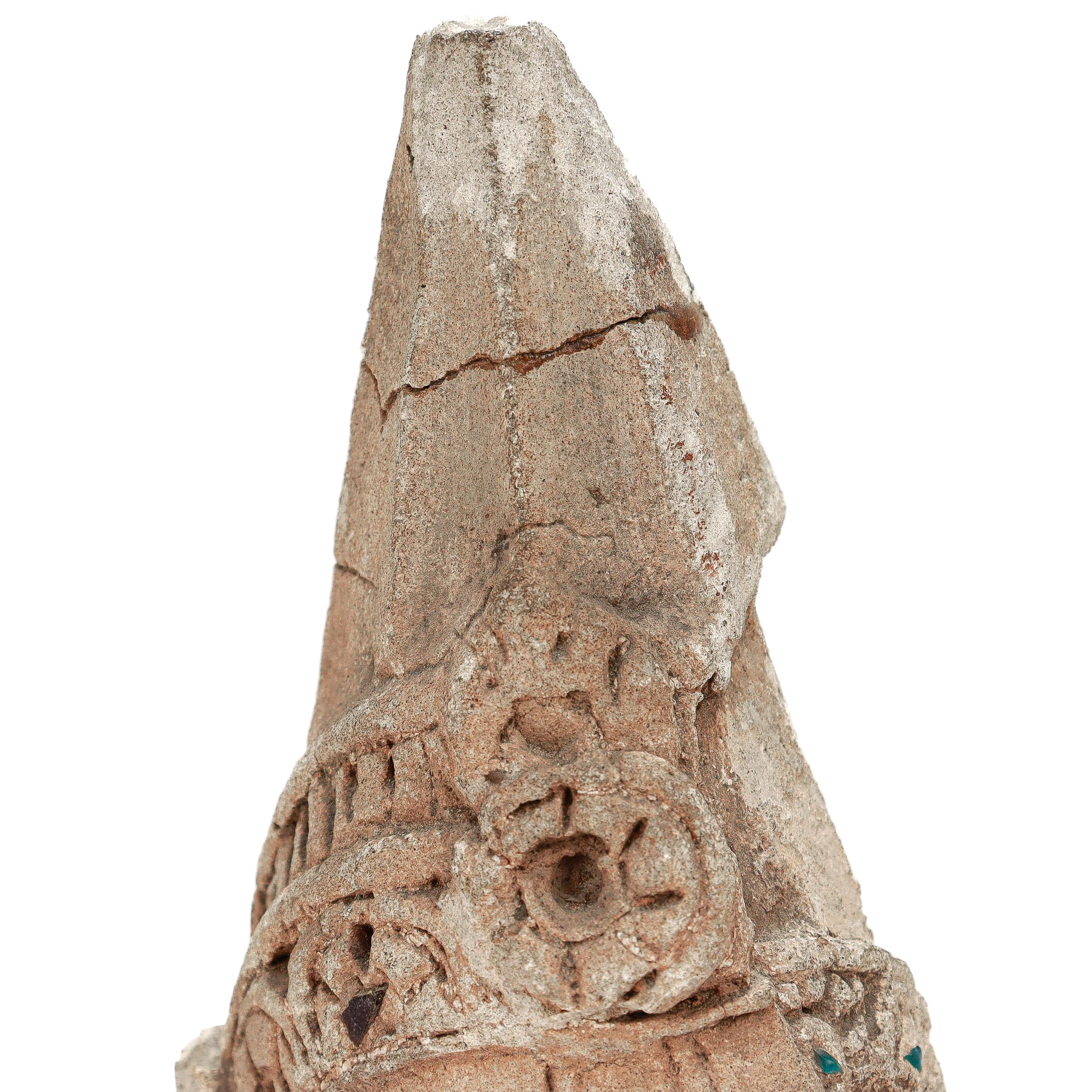 Ancient Gandharan Stucco on Terracotta Figural Buddha/Bodhisattva Bust For Sale 7