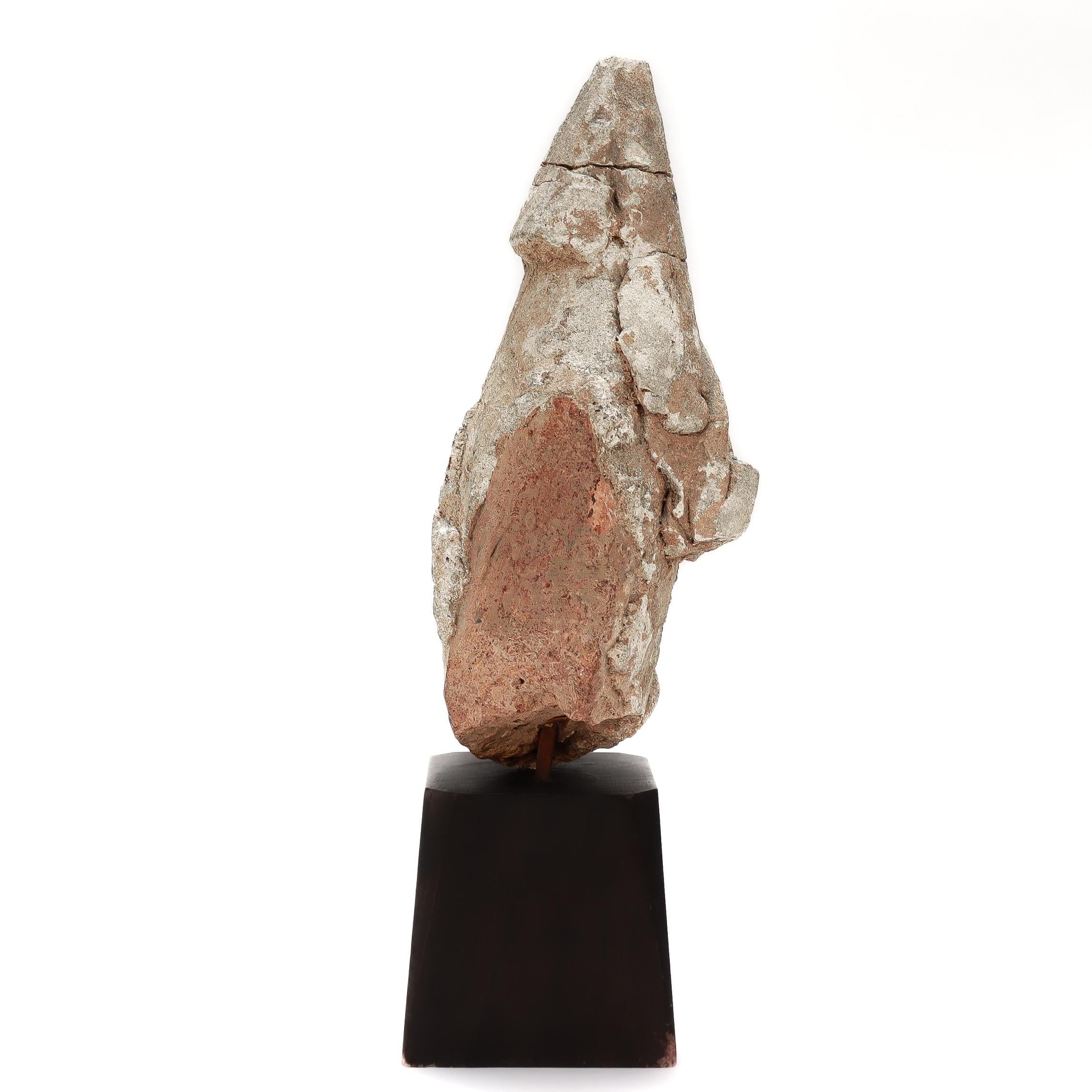 Ancient Gandharan Stucco on Terracotta Figural Buddha/Bodhisattva Bust In Fair Condition For Sale In Philadelphia, PA