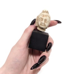 Ancient Gandharan Stucco Small Bust of the Buddha or Bodhisattva