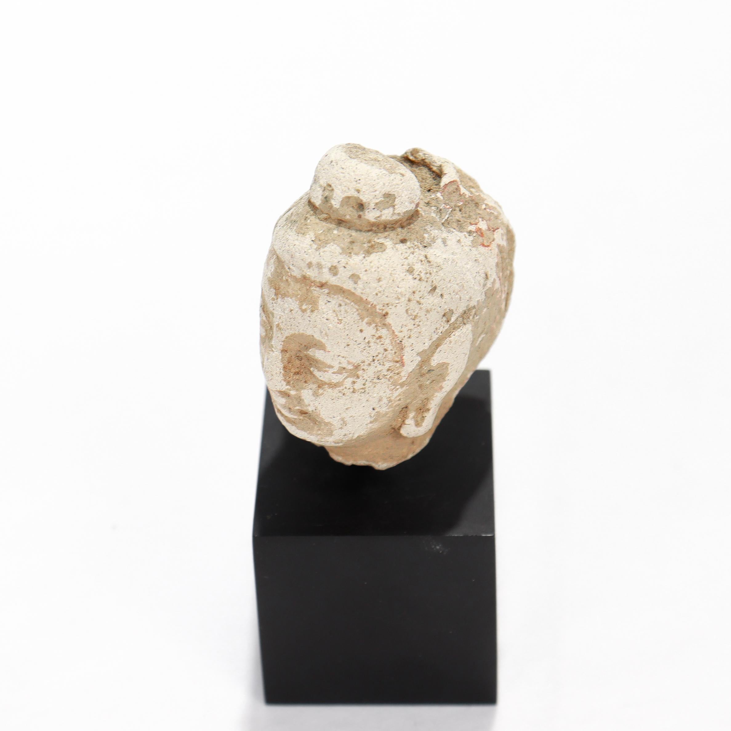 Ancient Gandharan Stucco Small Bust of the Buddha or Bodhisattva For Sale 3