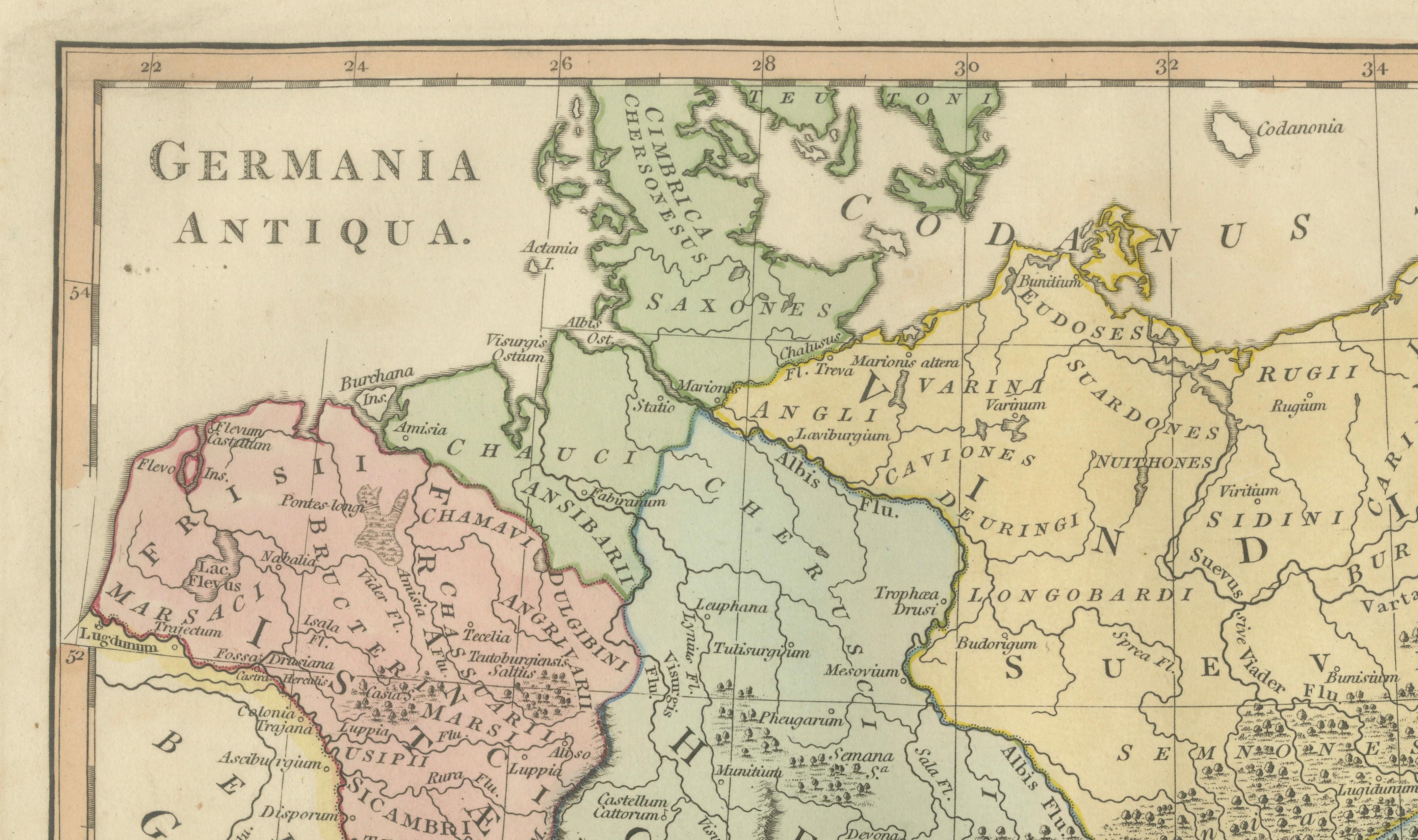 Ancient Germania Map — Roman Germany & Danube Frontier, Wilkinson 1822