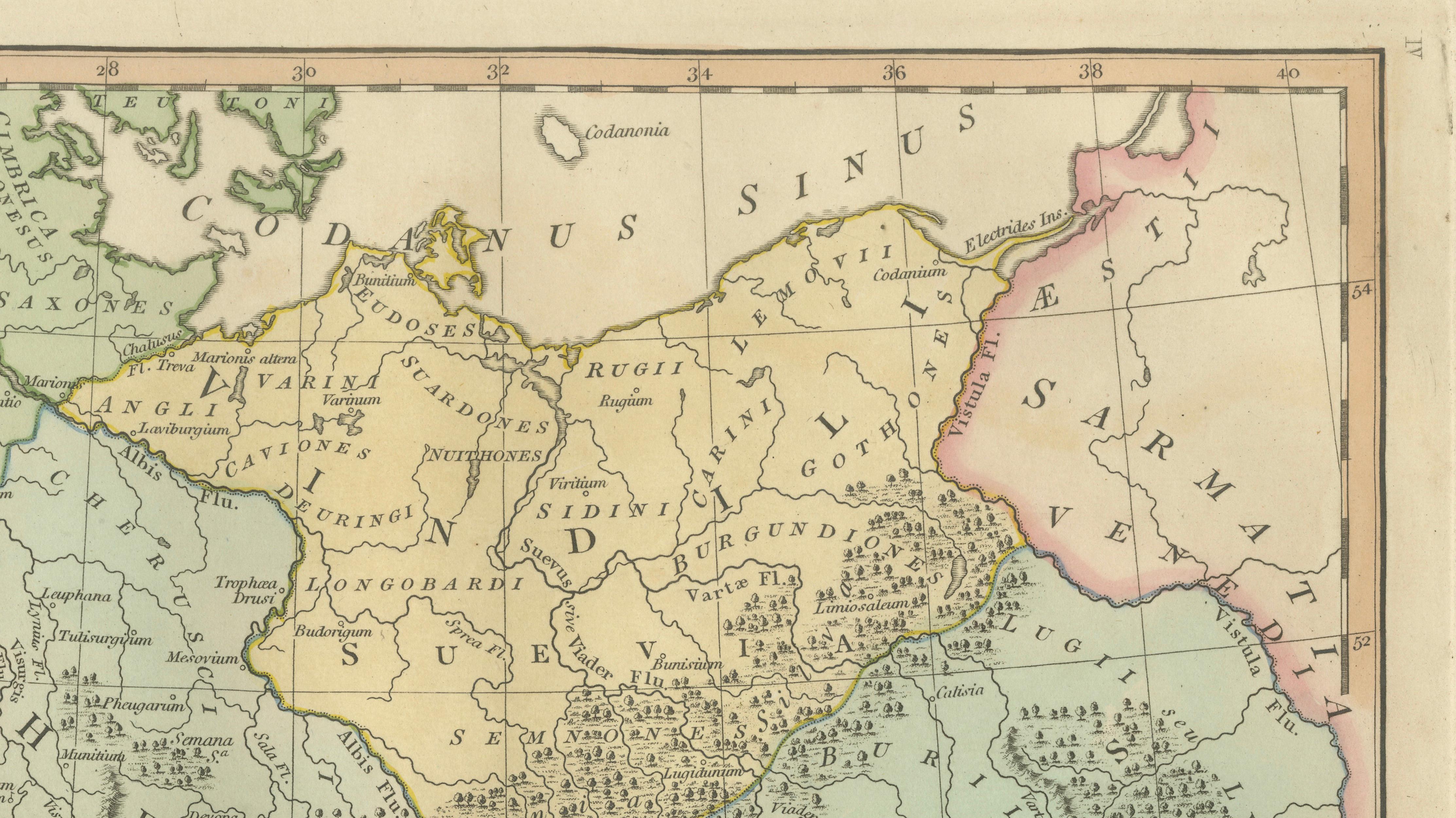 Ancient Germania Map — Roman Germany & Danube Frontier, Wilkinson 1822