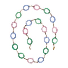 Ancient Gilded Metal Necklace in Glass Paste Rings Ancient Gilded Metal Necklace in Glass Paste Rings