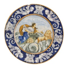 Antique Ancient Giustiniani Neapolitan Plate, Italy 19th Century