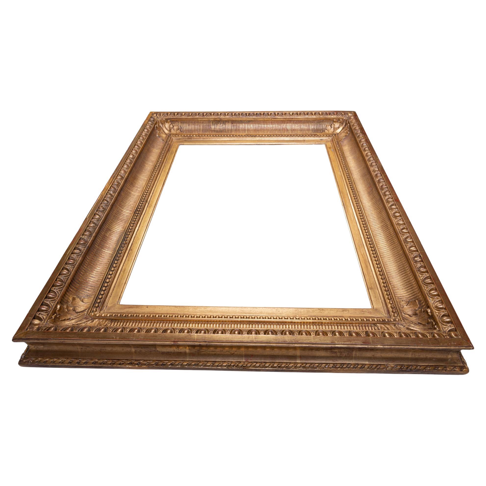 Cadre en bois doré ancien, également pour miroir en vente 6