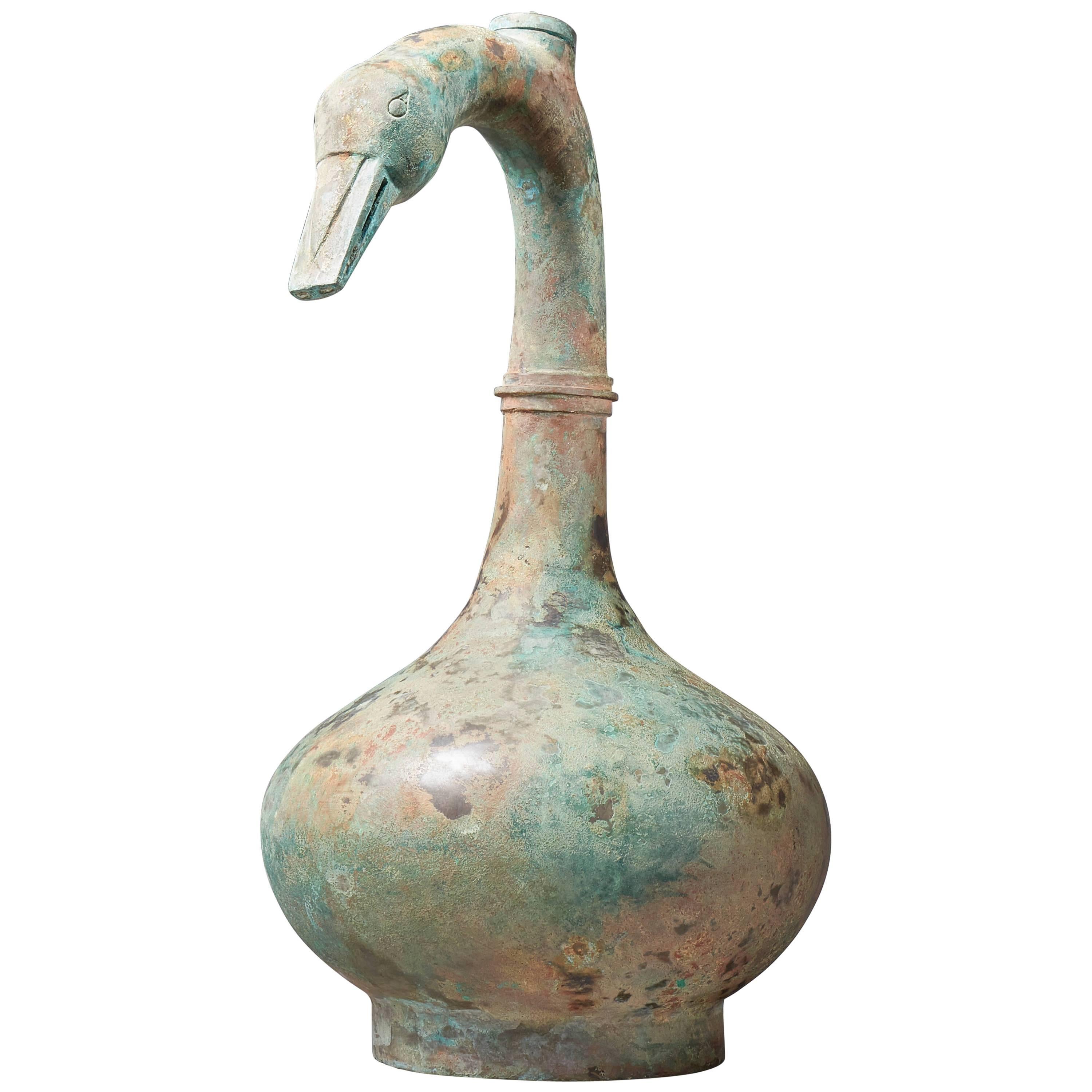 Ancient Goose-Neck Vessel, China, Han Dynasty For Sale