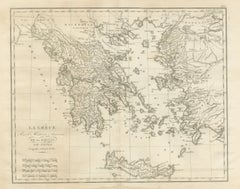 Ancient Greece and the Aegean with Crete, d'Anville for Rollin, 1818