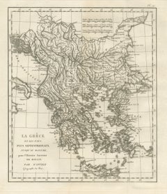 Ancient Greece and the Balkans to the Danube, d'Anville Rollin Atlas, 1818