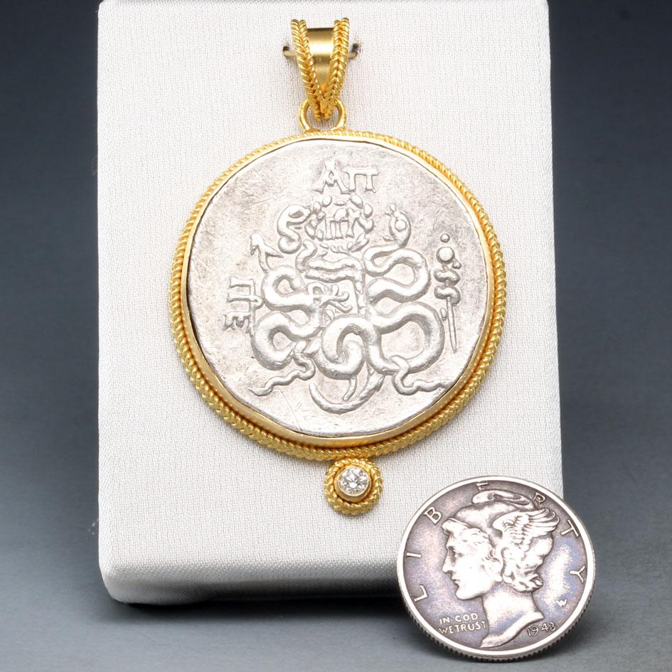 An authentic ancient Greek silver 