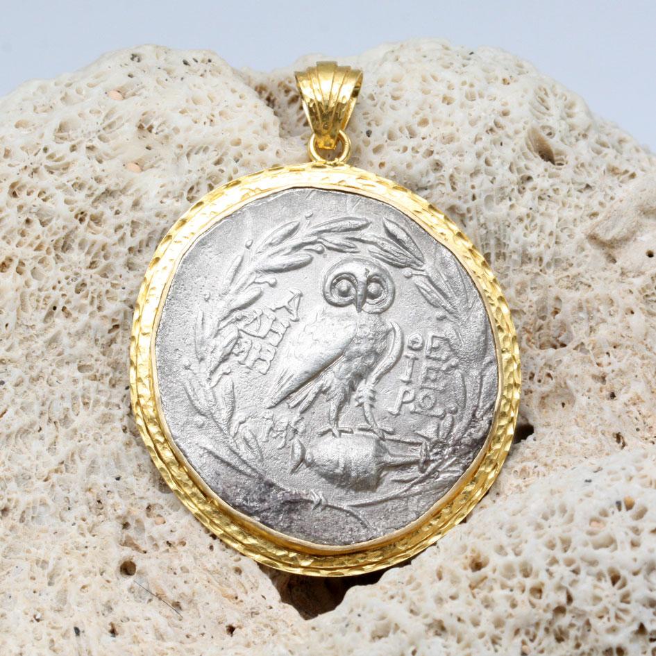 greek owl pendant