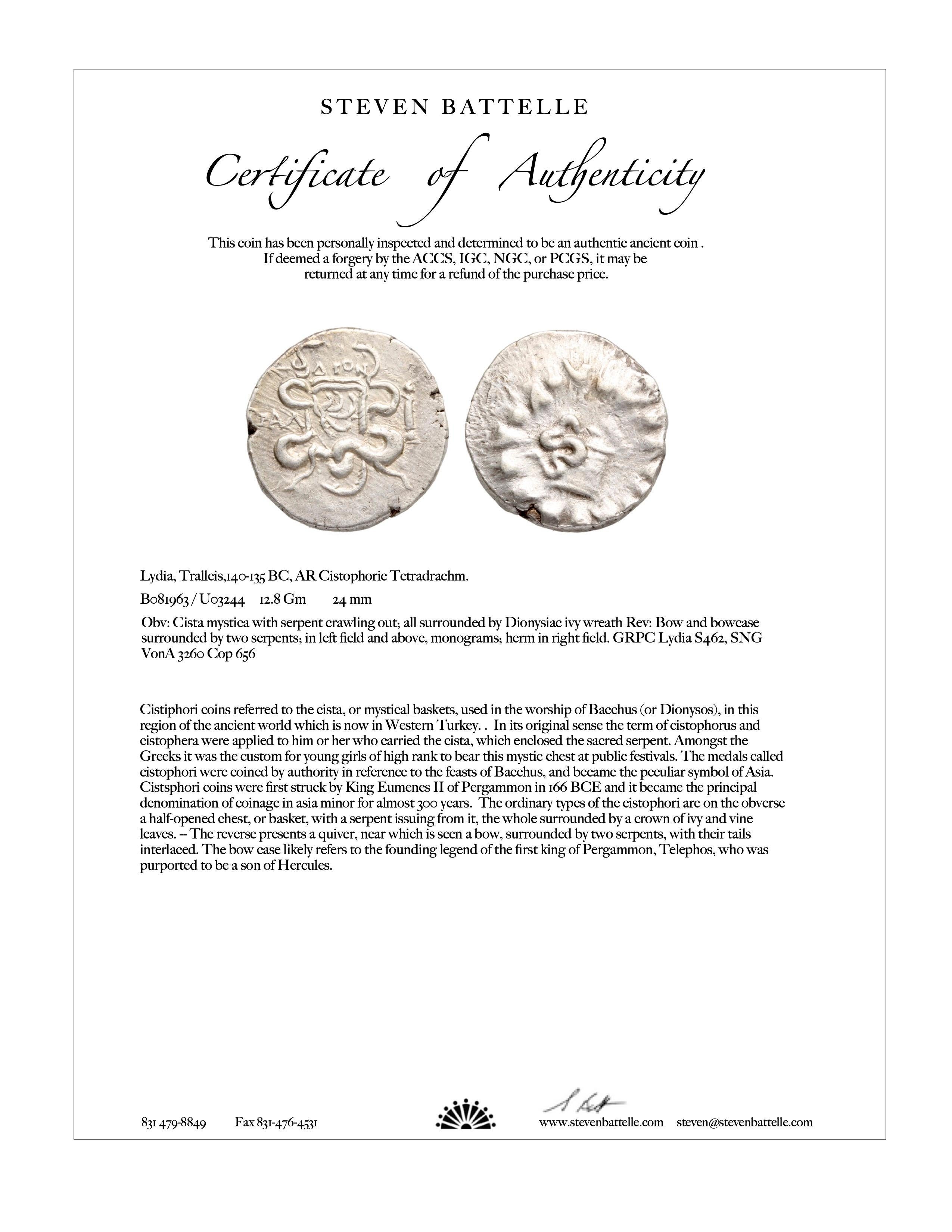 Pendentif grec ancien du 2e siècle avant J.-C., avec serpents de monnaie en argent et or 18 carats en vente 2