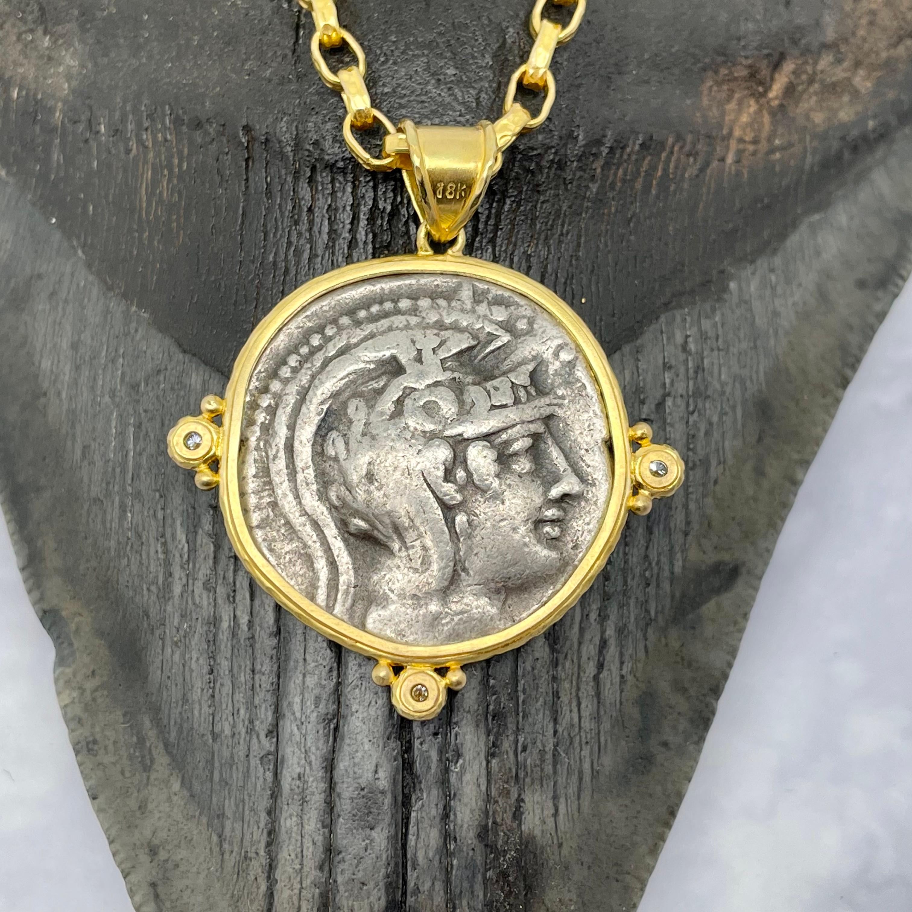 Pendentif en or 18 carats hibou grec ancien du IIe siècle av. en vente 6