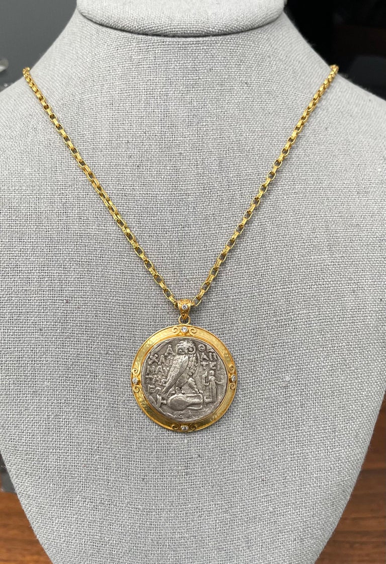 Collana Con Ciondolo In Argento Sterling Con Moneta Greca - Foto 6