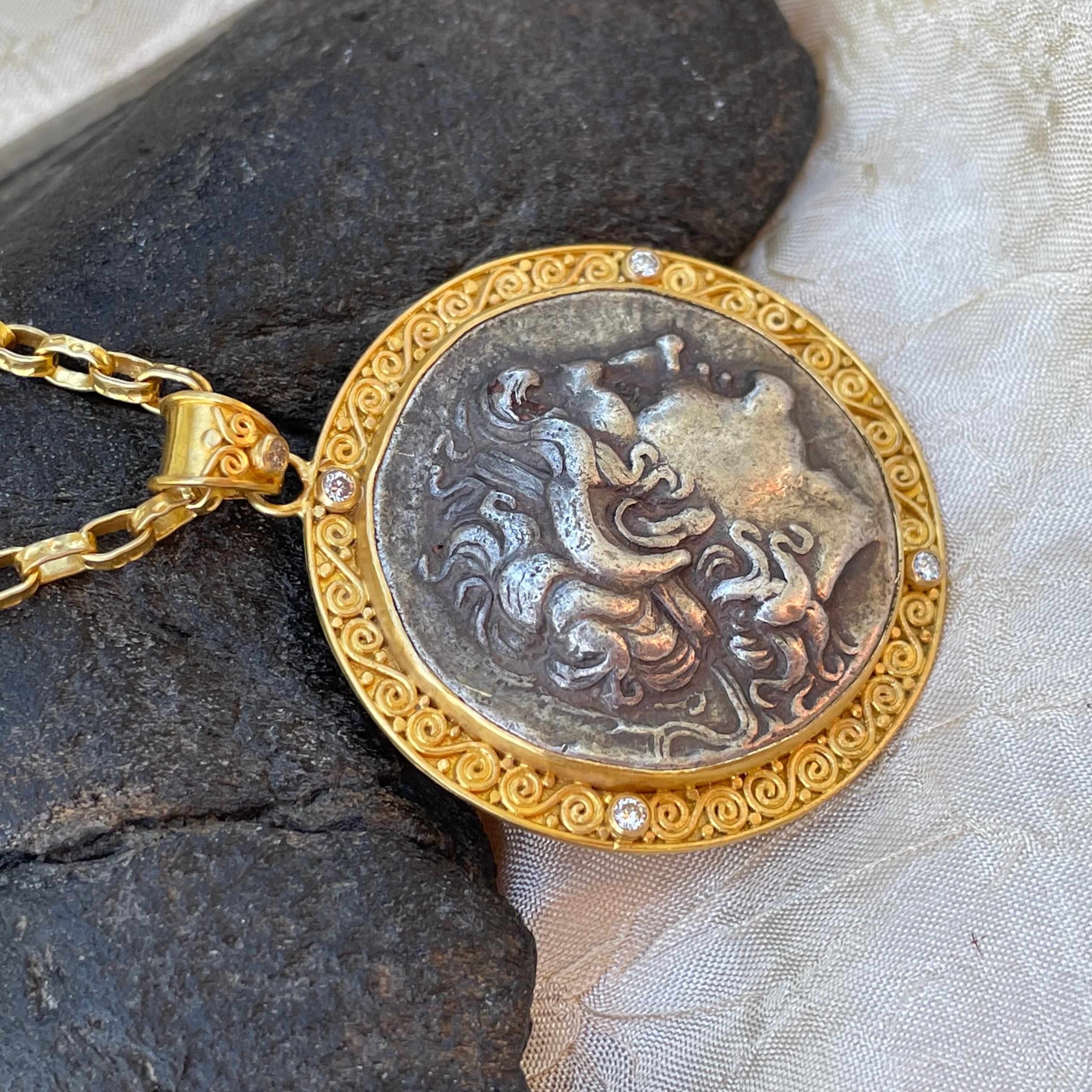 alexander the great coin pendant
