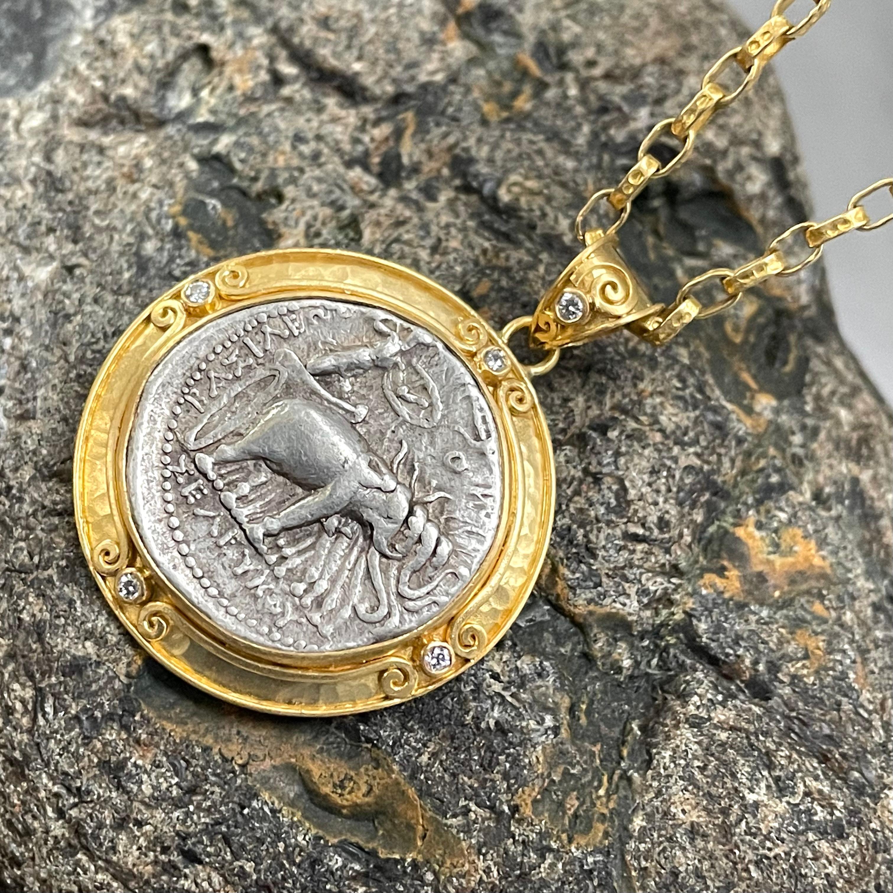 elephant gold coin pendant